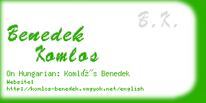 benedek komlos business card